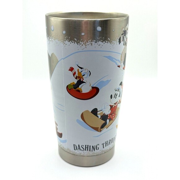 Disney  Dashing Through The Snow Stainless Steel Tumbler Mickey & Friends - Picture 2 of 8